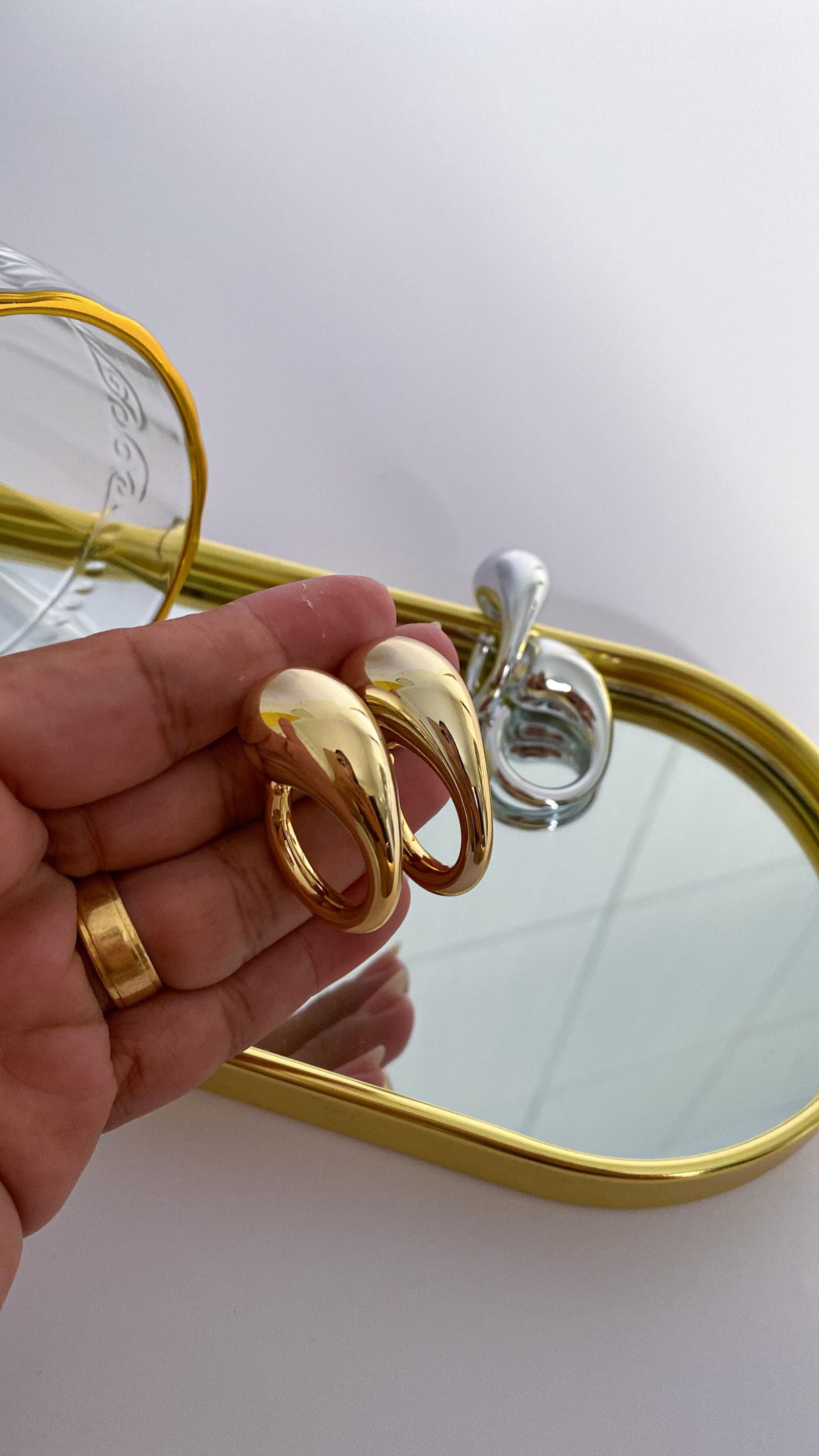 Brinco Folheado Inspiração Gota