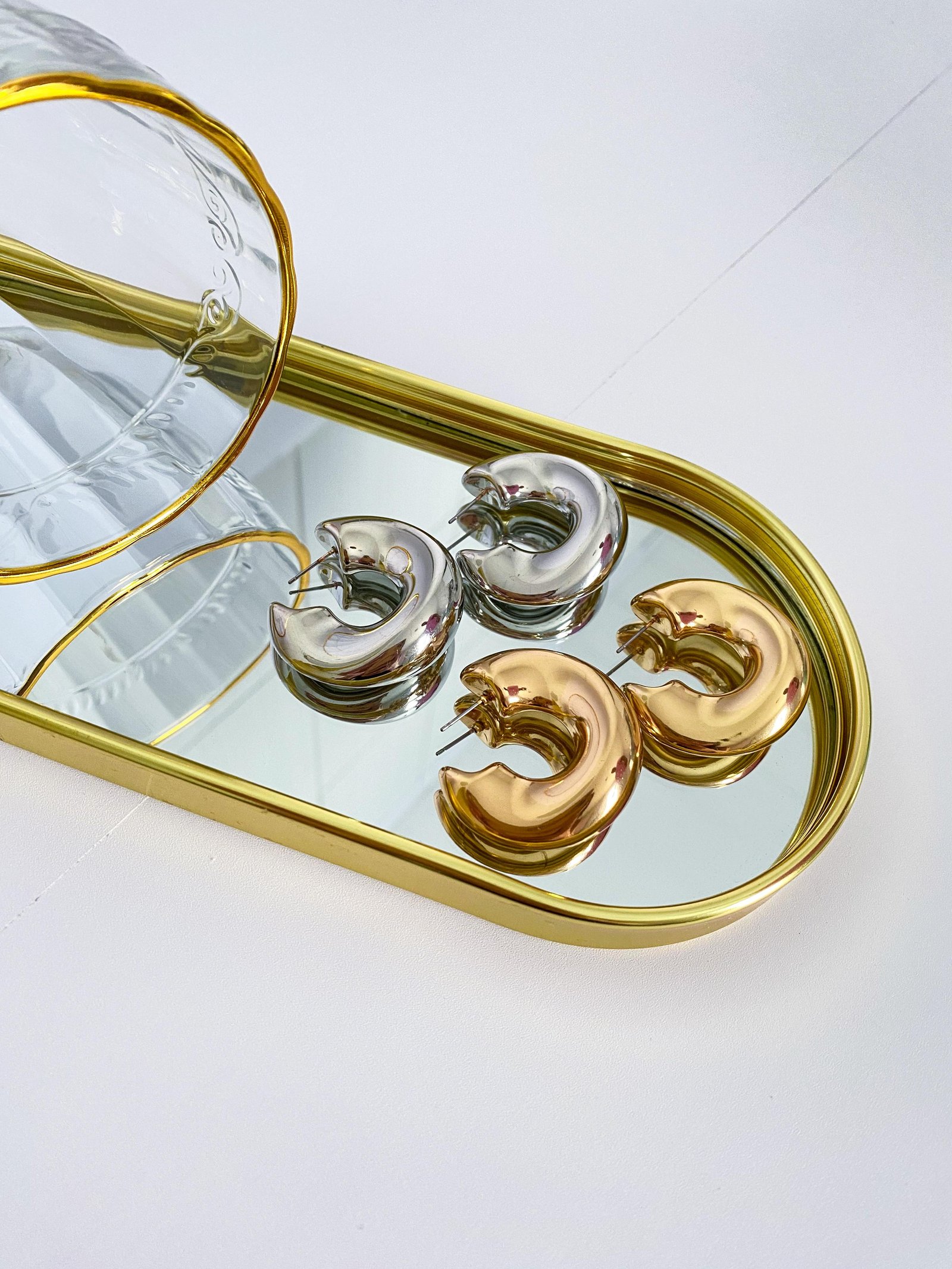 Argola Folheada Tubo Bold 