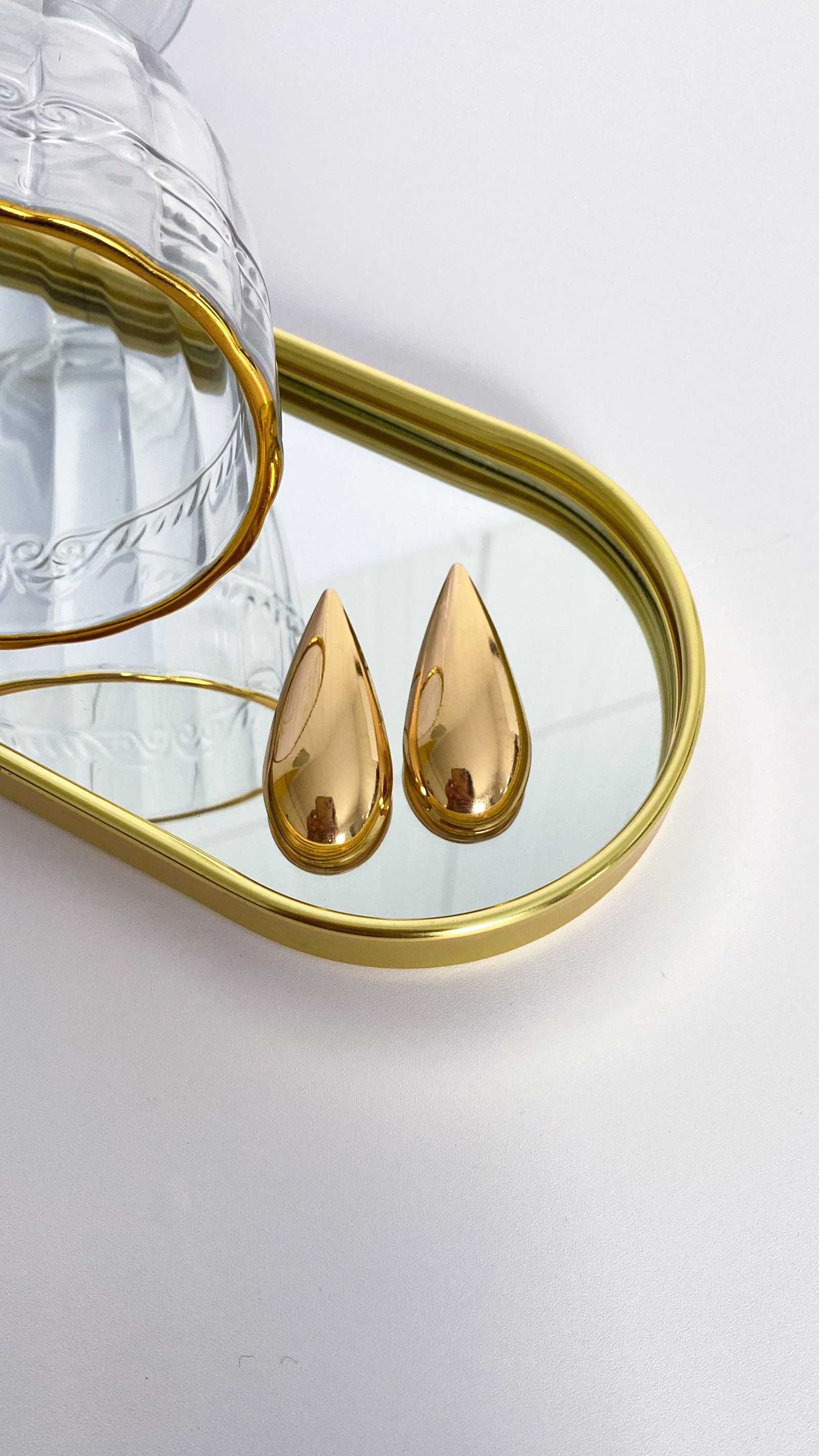 Brinco Folheado Gota Longo Max