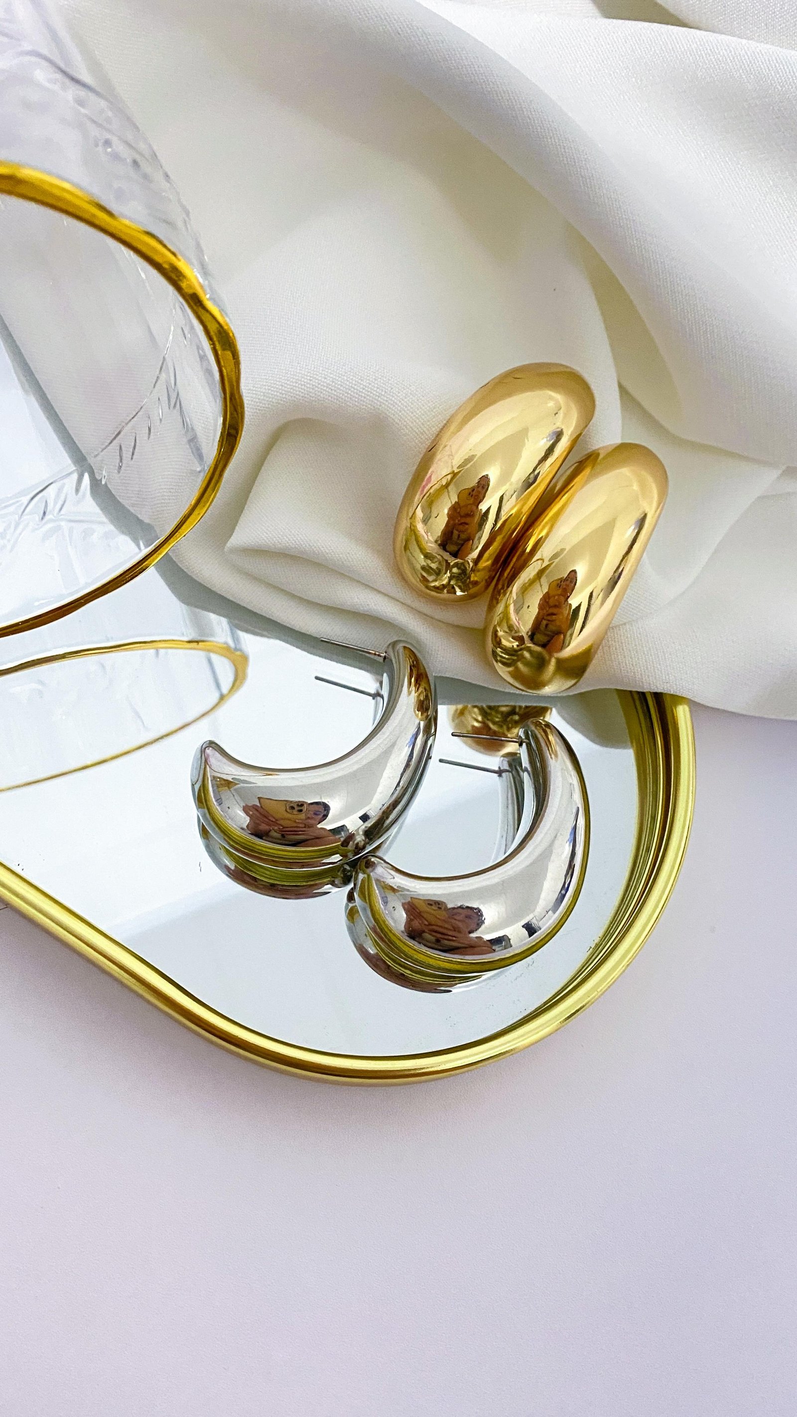 Brinco Folheado Estruturado 