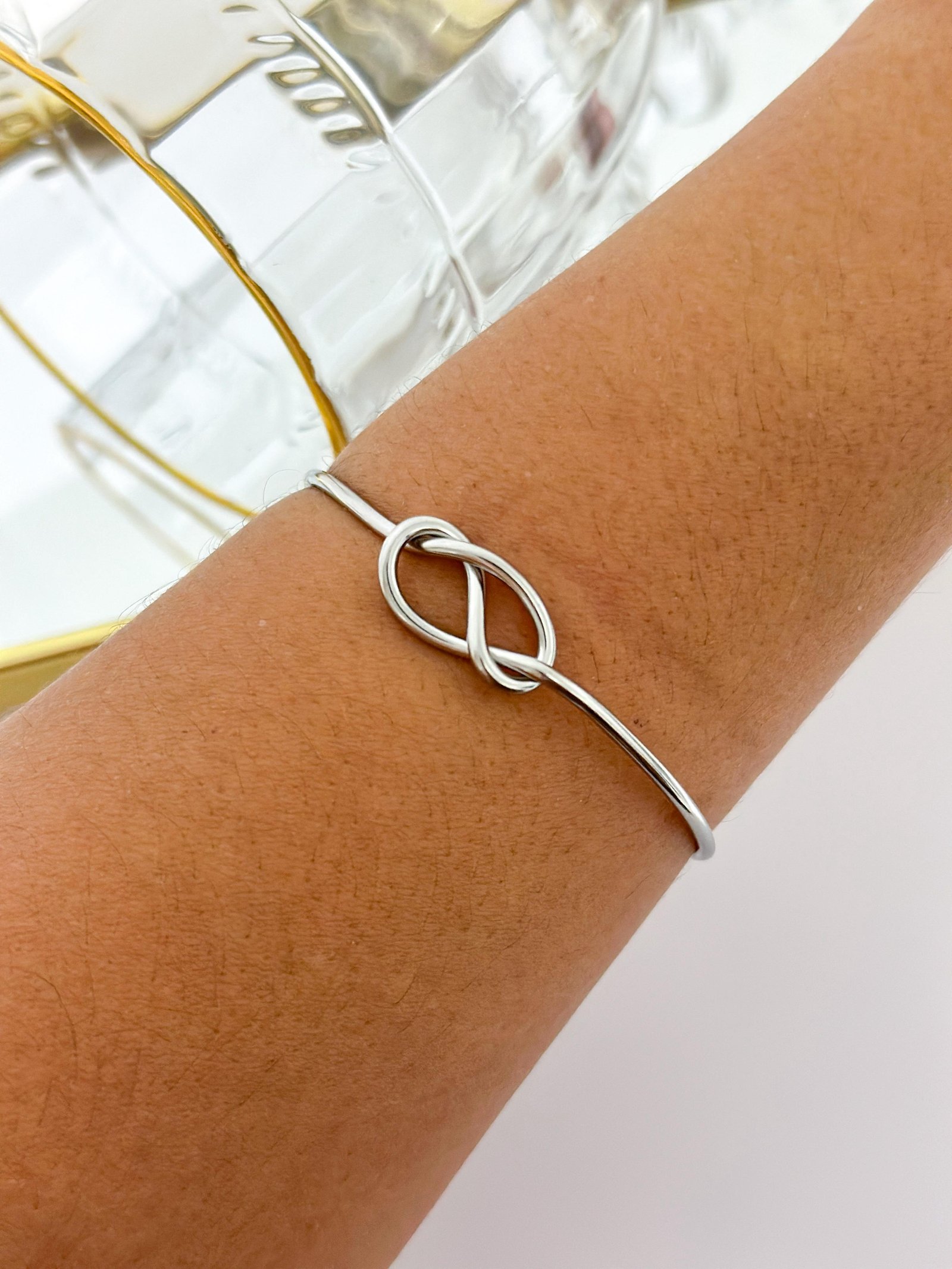 Bracelete Aço Inox Infinito Prata