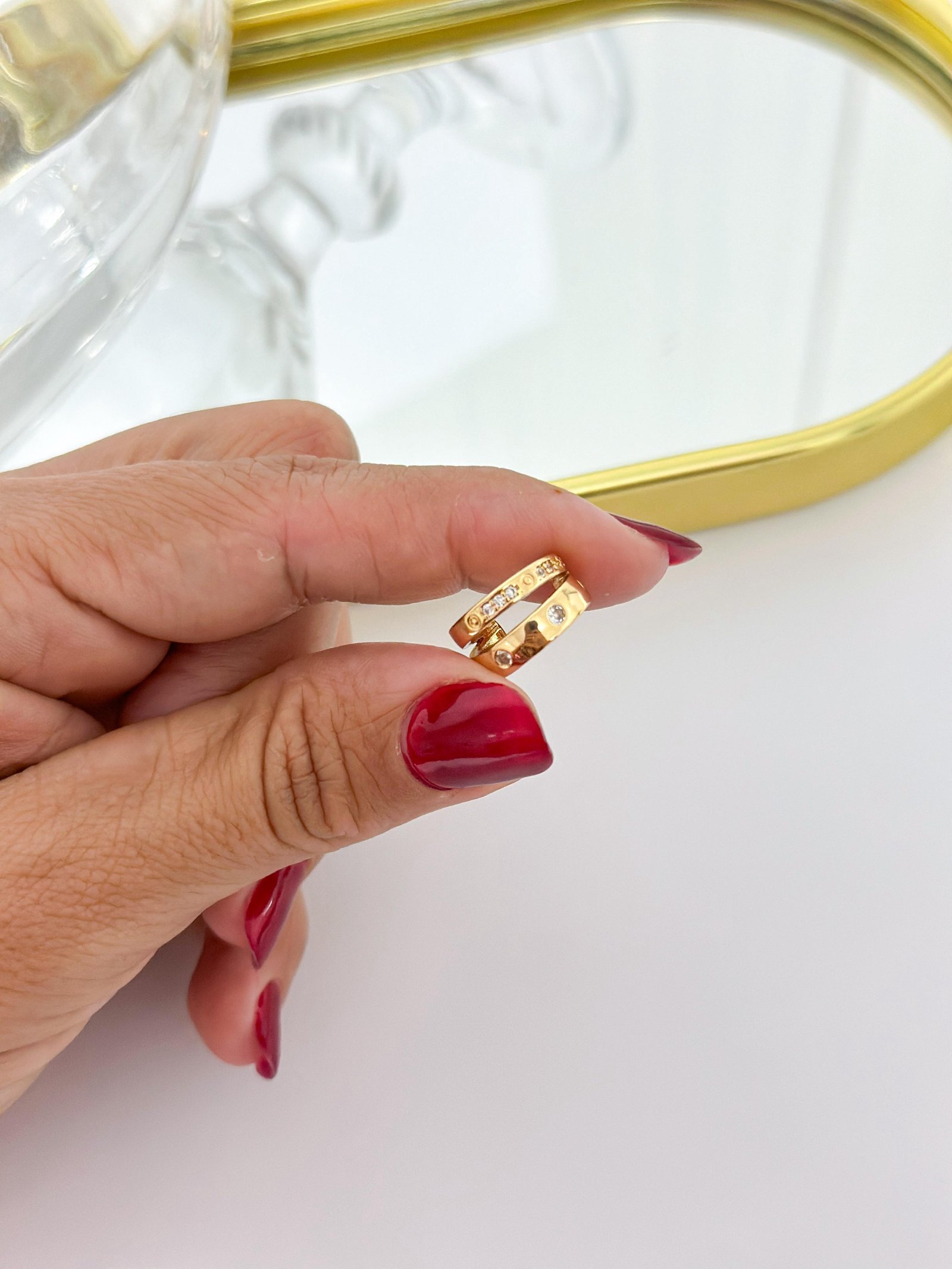 Brinco Folheado Fake Cartier Dourado 