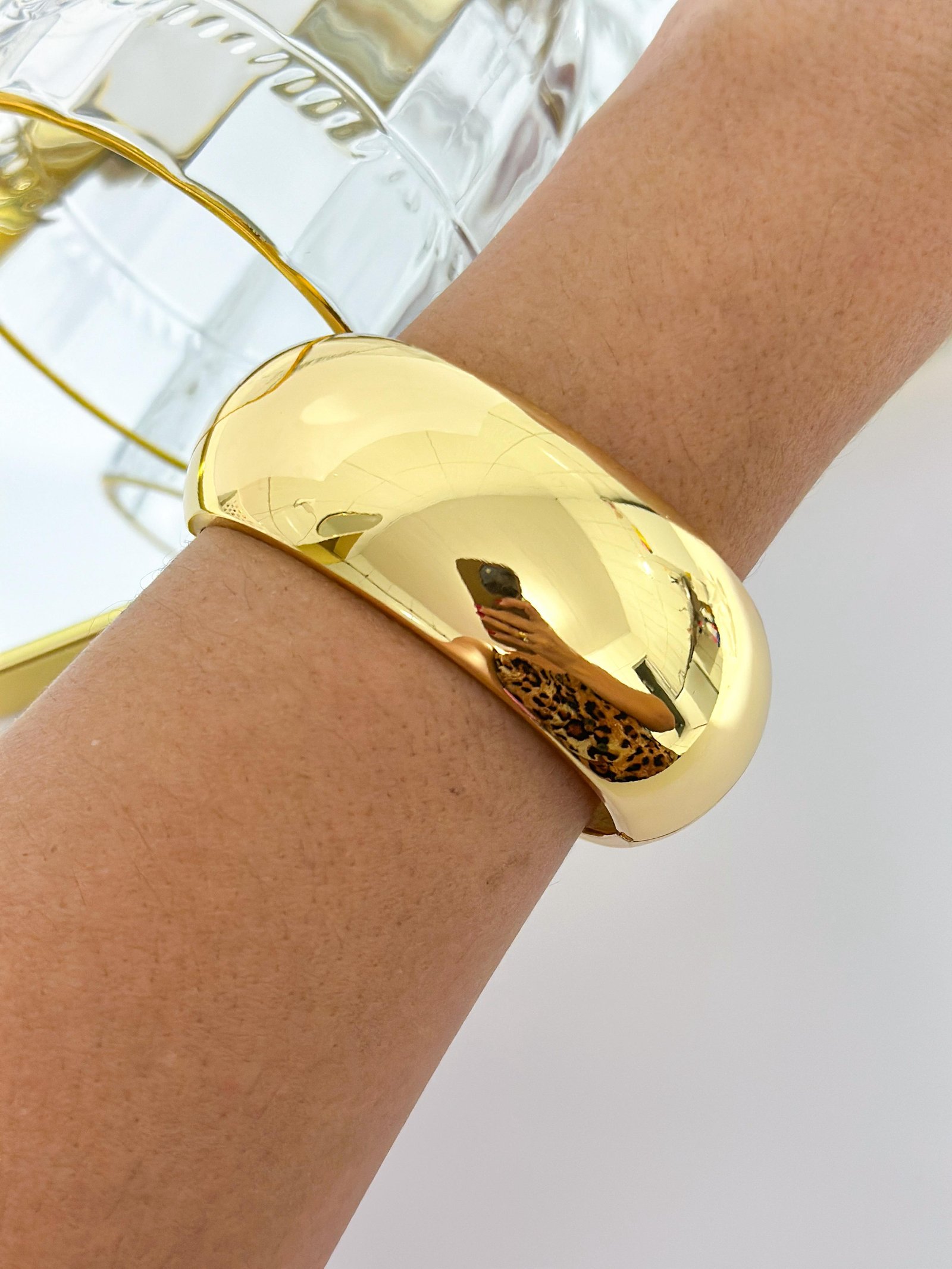 Bracelete Folheado Robusto Redondo 