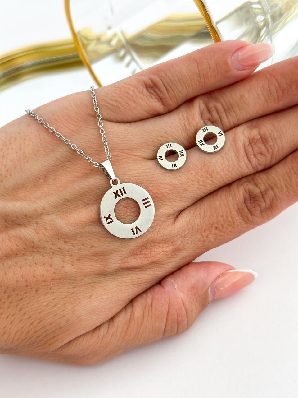 Conjunto Aço Inox Romanos Prata