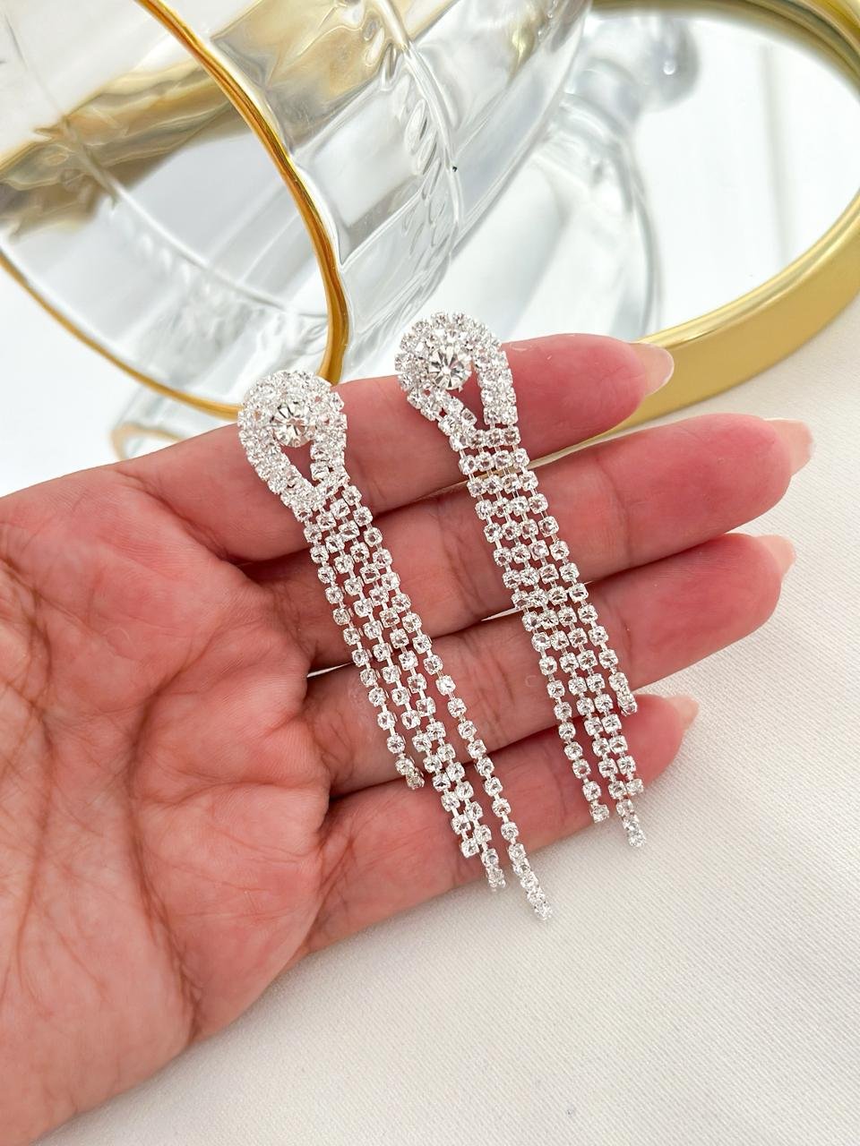 Brinco Folheado Festa M Prata