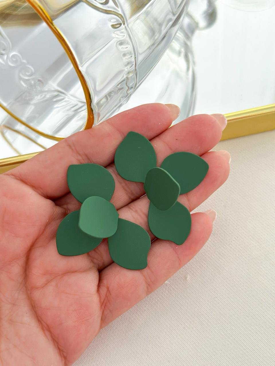 Brinco Flor Colorido Verão Verde