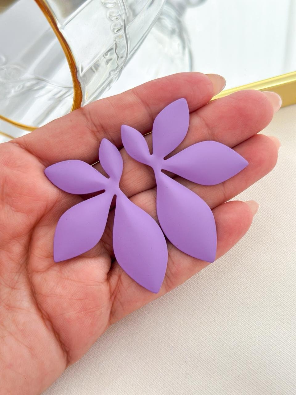 Brinco Flor Colorido Verão Lilás 