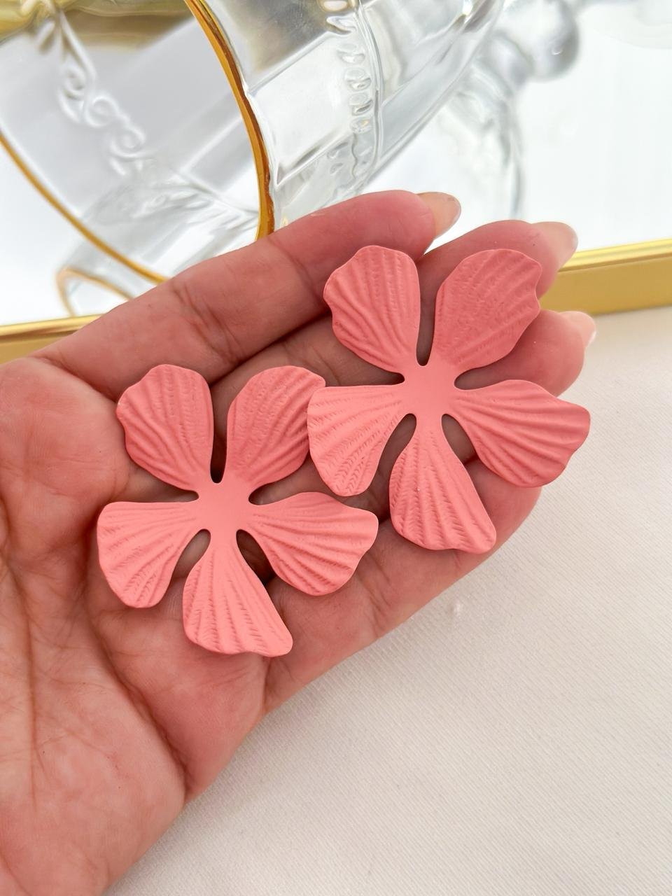 Brinco Flor Colorido Verão Nude