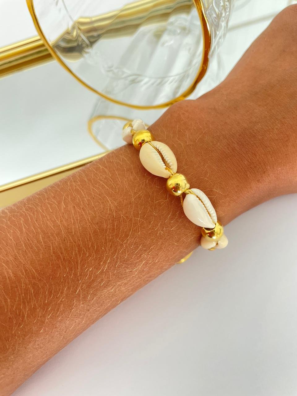 Pulseira Buzios Dourada